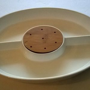 White Essentials Oval Sectioned Appetizer Tray